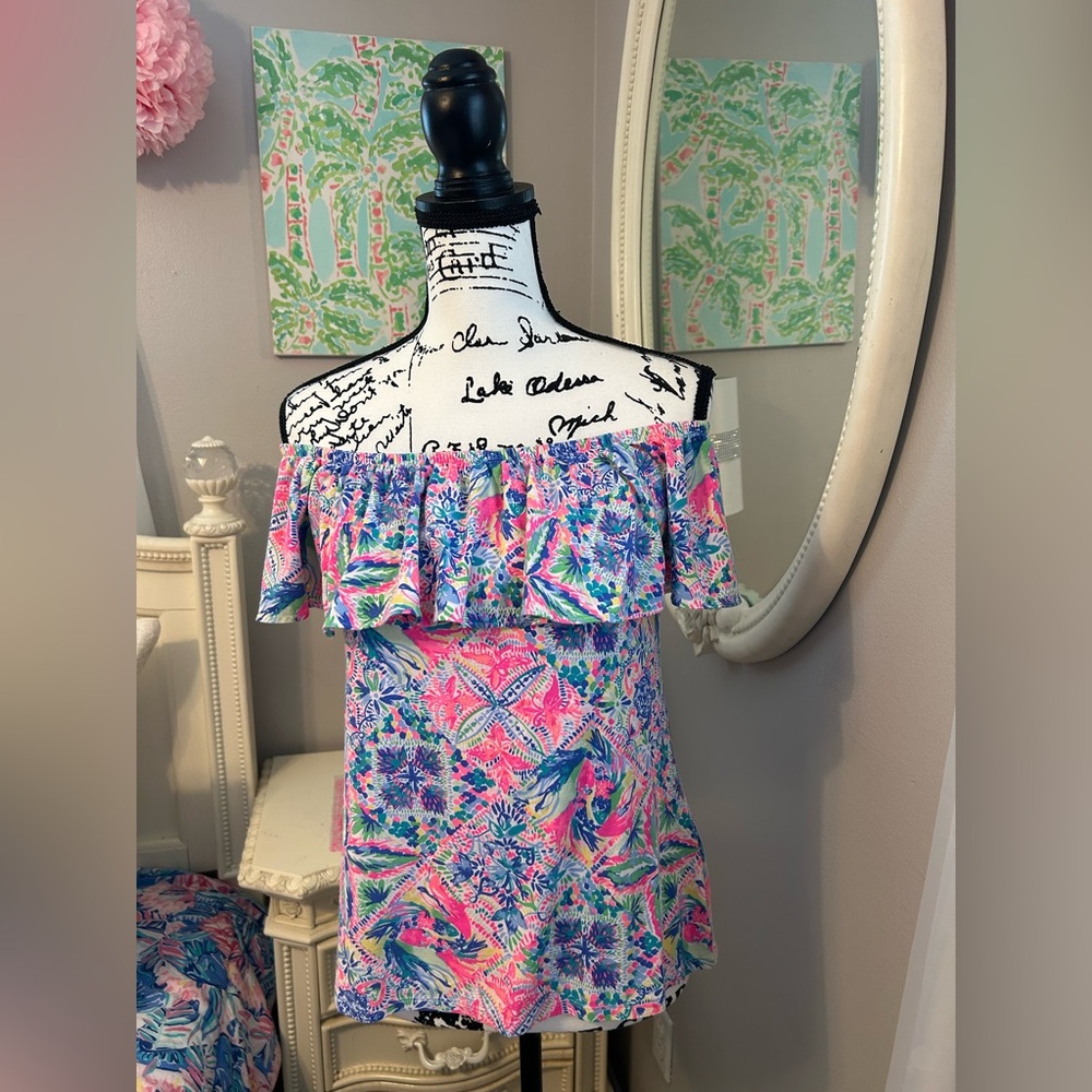 Lilly Pulitzer La Fortuna off the shoulder top Size Small